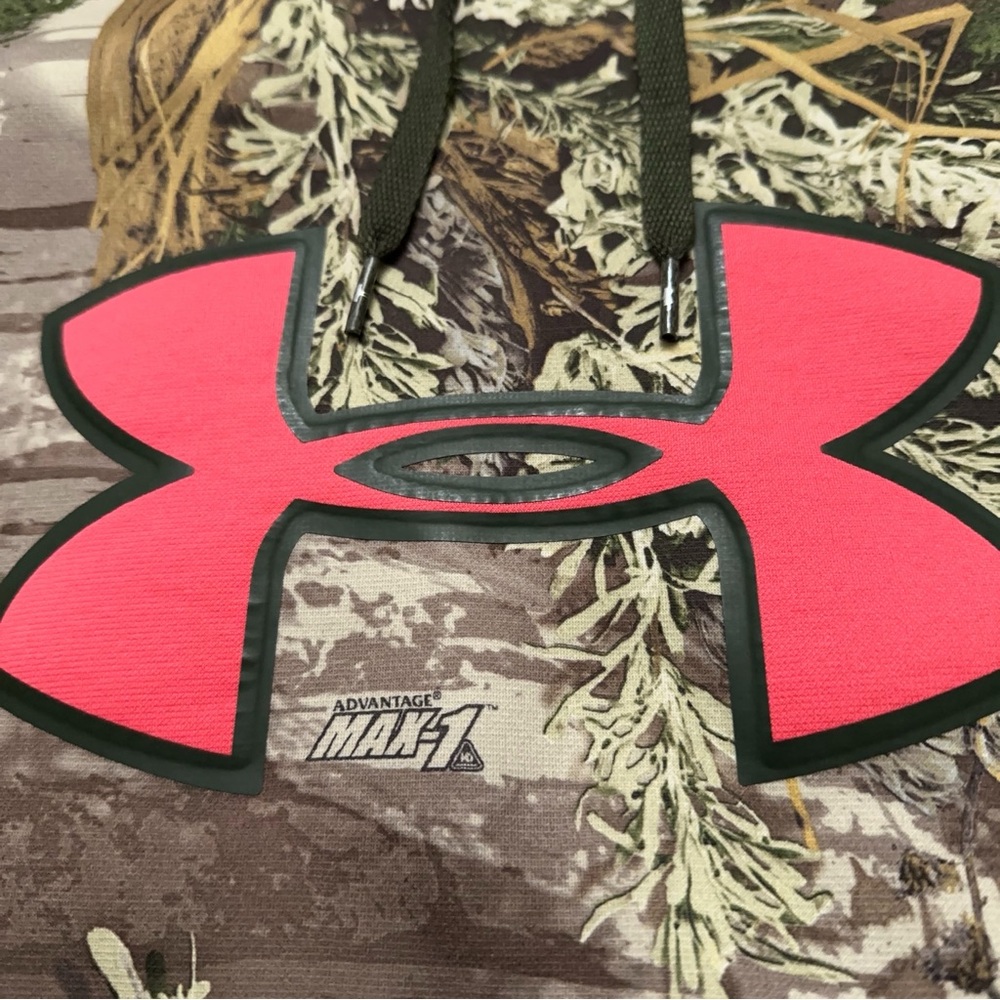 Under Armour Jacket Mens L Pullover Hoodie Advantage Max-1 Camo Hunting Brown - Picture 3 of 5